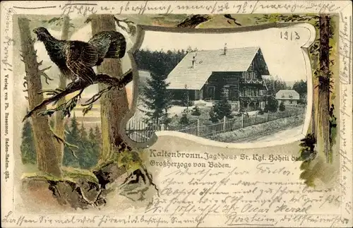Passepartout Ak Kaltenbronn Gernsbach im Murgtal Schwarzwald, Jagdhaus des Großherzogs von Baden