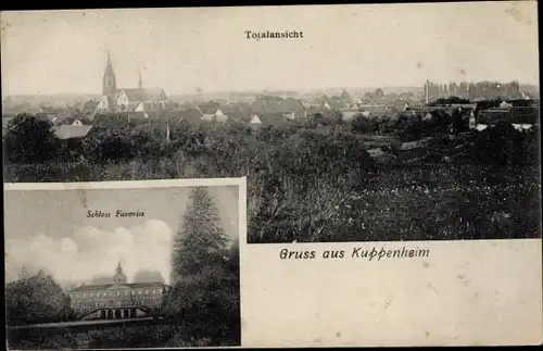 Ak Kuppenheim im Murgtal Schwarzwald, Panorama, Schloss Favorite