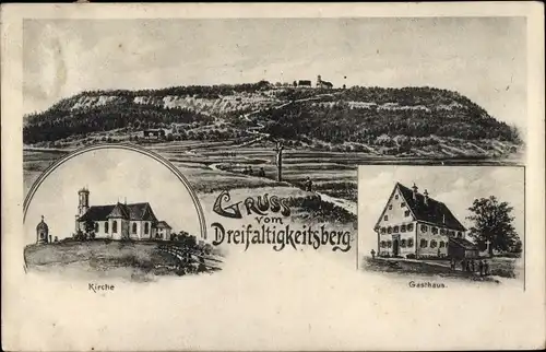 Ak Spaichingen in Baden Württemberg, Dreifaltigkeitsberg, Kirche, Gasthaus