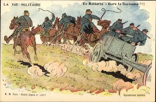Ak Französische Soldaten, Geschütz, La Vie Militaire, En Batterie, Gare la Secousse