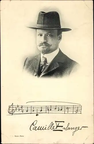 Ak Komponist Camille Erlanger, Portrait mit Hut