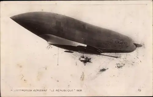 Ak Locomotion Aérienne, Dirigéable Le République, Französisches Luftschiff