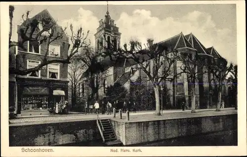 Ak Schoonhoven Südholland Niederlande, Ned. Herv. Kerk