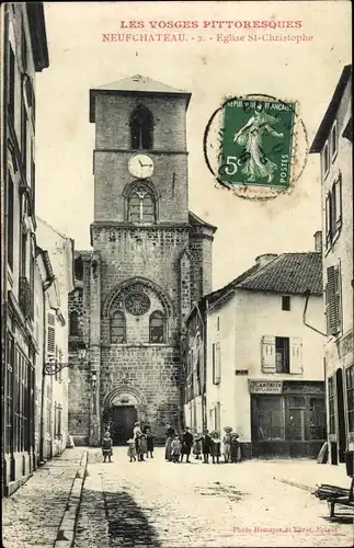 Ak Neufchâteau Lothringen Vosges, Eglise St.-Christophe, Kirche, Außenansicht