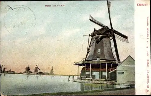 Ak Zaandijk Nordholland, de Zaan, Windmühle, Molen aan de Kuil