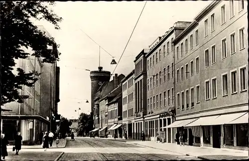 Ak Cottbus in der Niederlausitz, Partie an der Spremberger Straße mit Spremberger Turm