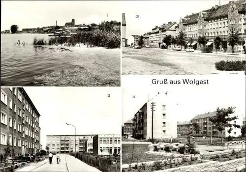 Ak Wolgast in Mecklenburg Vorpommern, An der Peene, Neubauten, Ernst Thälmann Straße, Goethe Straße