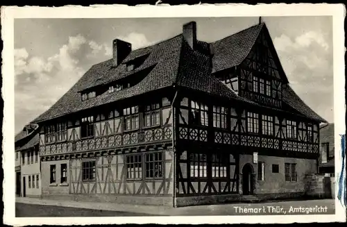 Ak Themar Thüringen, Blick auf das Amtsgericht, Fachwerkbau