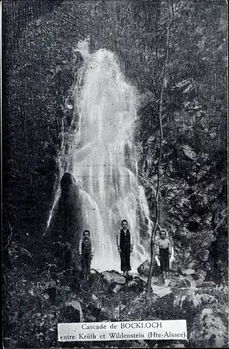 Ak Wildenstein Elsass Haut Rhin, Cascade de Bockloch entre Krüth et Wildenstein