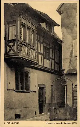 Ak Riquewihr Reichenweier Elsass Haut Rhin, Maison a encorbellement