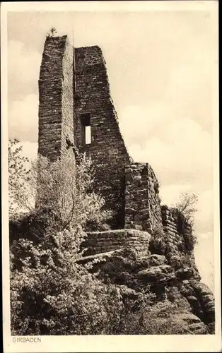 Ak Mollkirch Elsass Bas Rhin, Burg Girbaden, Blick auf eine Ruine