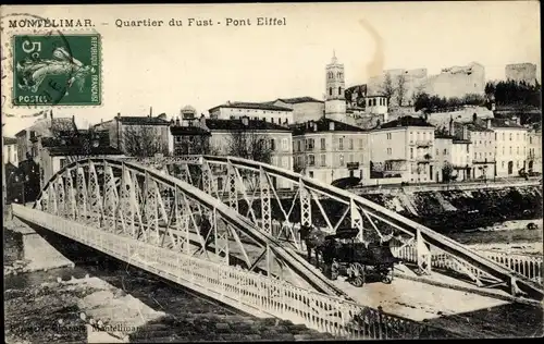 Ak Montélimar Drôme, Quartier du Fust, Pont Eiffel