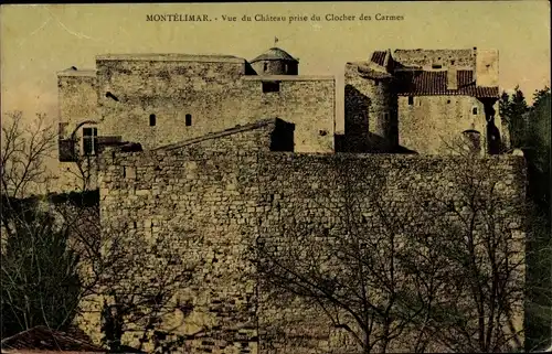 Ak Montélimar Drôme, Vue du Chateau prise du Clocher des Carmes