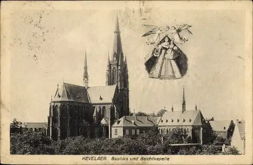 Ak Kevelaer, Basilika und Beichtkapelle, Maria mit Jesuskind
