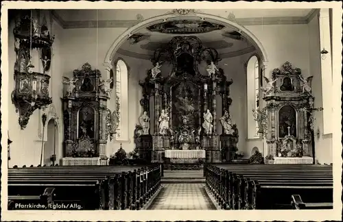 Ak Eglofs im Allgäu, Innenansicht der Pfarrkirche