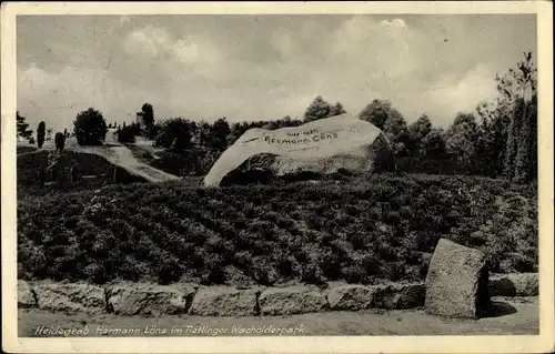 Ak Bad Fallingbostel, Heidegrab Hermann Löns, Tietlinger Wacholderpark