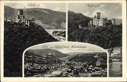 Ak Niederlahnstein Lahnstein am Rhein, Stolzenfels, Lahneck, Blick auf den Ort