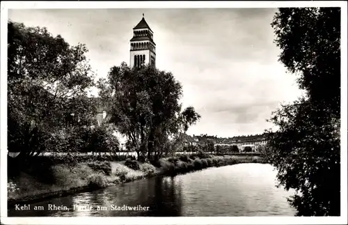 Ak Kehl am Rhein, Partie am Stadtweiher