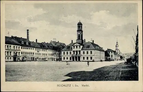 Ak Rochlitz an der Mulde, Markt, Rathaus