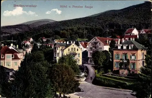 Ak Badenweiler im Schwarzwald, Hôtel u. Pension Saupe