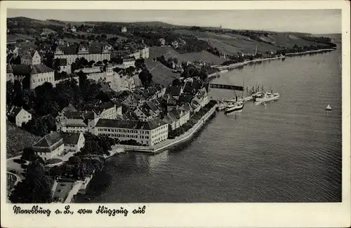 Ak Meersburg am Bodensee Schwaben, Fliegeraufnahme, Panorama