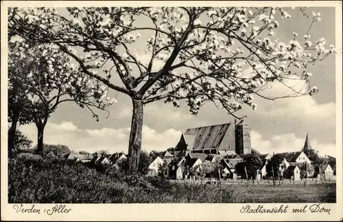 Ak Verden an der Aller, Stadtansicht mit Dom