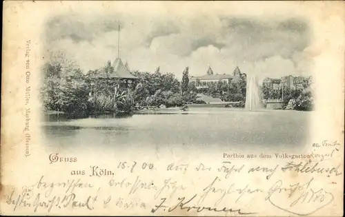 Ak Köln am Rhein, Partie aus dem Volksgarten