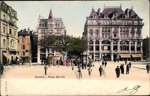 Ak Genève Genf Schweiz, Place Bel- Air, Platz