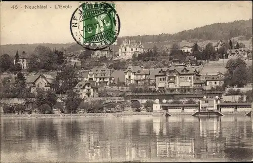 Ak Neuchâtel Neuenburg Stadt. L Evole, Panorama