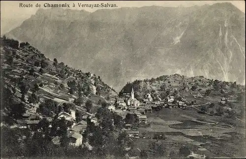 Ak Vernayaz Salvan Kanton Wallis, Route de Chamonix, Panorama