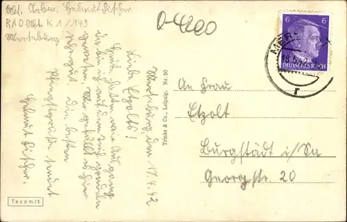 Ak Merseburg an der Saale, Krummes Tor, Straßenpartie