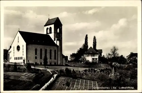 Ak Crimmitschau in Sachsen, Ansicht der Lutherkirche