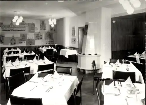 Ak Oberweißbach im Weißbachtal Thüringen, Ferienheim der HdB Leipzig, "Burghof", Speisesaal