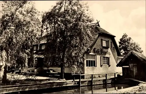 Ak Lehde Lübbenau im Spreewald, Seitenblick auf das Café Venedig