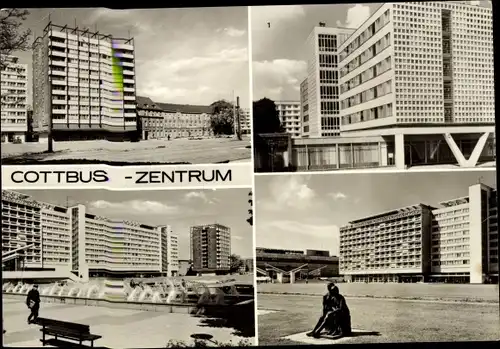 Ak Cottbus Niederlausitz, Zentrum, Hotel Lausitz, Hochhäuser