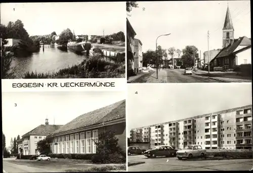 Ak Eggesin in Mecklenburg Vorpommern, Bahnhofstraße, HO-Gaststätte und Hotel "Mecklenburg"