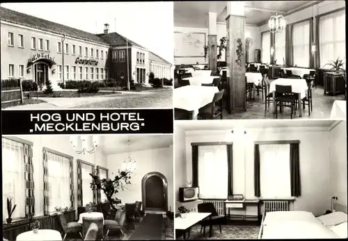 Ak Eggesin in Mecklenburg Vorpommern, HO Hotel und Gaststätte Mecklenburg, Gastraum, Zimmer