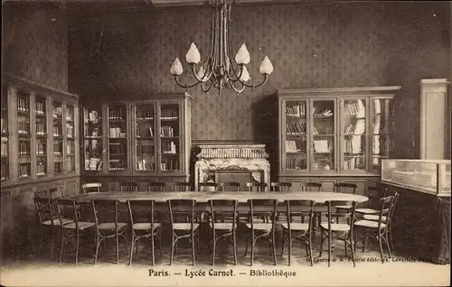 Ak Paris XVII., Lycee Carnot, Bibliotheque, interieur