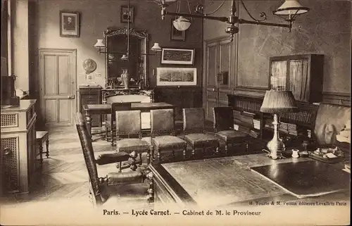 Ak Paris XVII., Lycee Carnot, Cabinet de M. le Proviseur, interieur