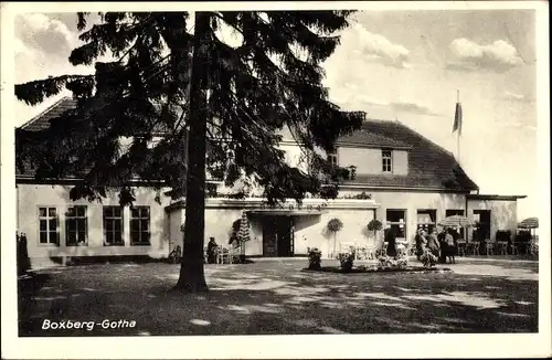 Ak Boxberg Gotha, Rennbahn Gaststätte, Gartenseite, Konzerte