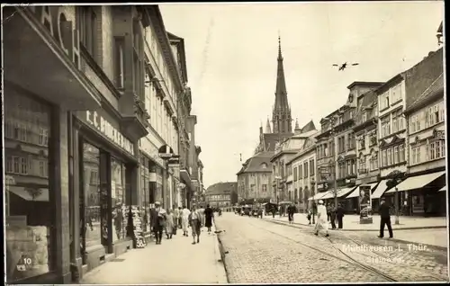 Ak Mühlhausen in Thüringen, Steinweg, Geschäfte