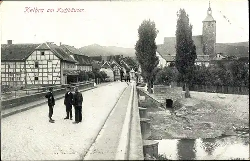 Ak Kelbra am Kyffhäuser, Teilansicht mit Brücke