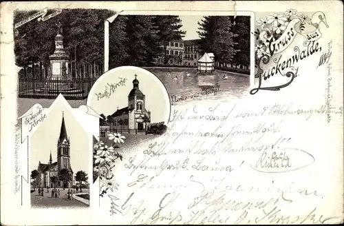 Ak Luckenwalde in Brandenburg, Partie aus Elsthal, Sankt Jacobs Kirche, Denkmal