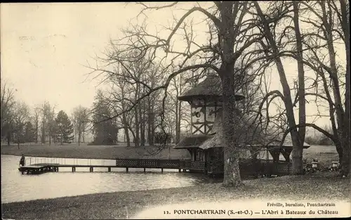 Ak Jouars-Pontchartrain Yvelines, L'Abri a Bateaux du Chateaux