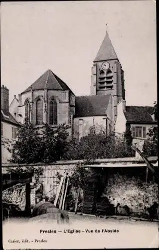 Ak Presles Val d'Oise, L'Eglise, Vue de l'Abside