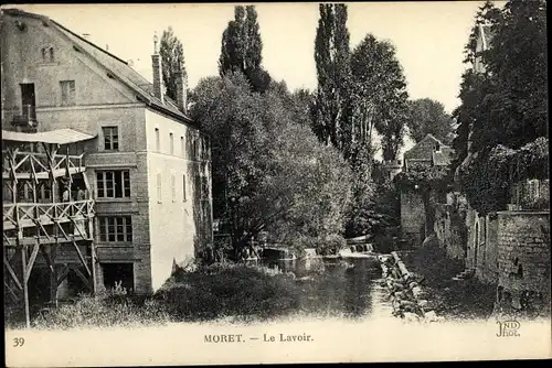 Ak Moret Seine et Marne, Le Lavoir