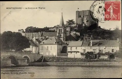 Ak Montrichard Loir et Cher, Le Donjon et l'Eglise