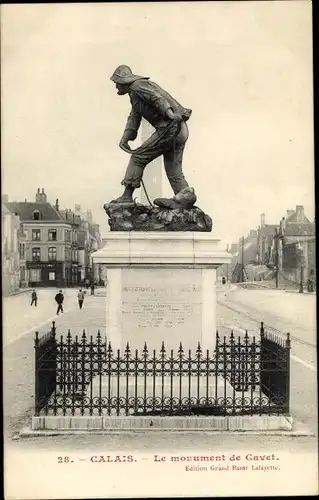 Ak Calais Pas de Calais, Le Monument de Gavet