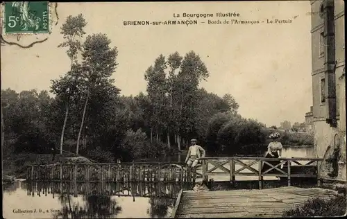Ak Brienon sur Armancon Yonne, Bords de l'Armancon, Le Pertuis