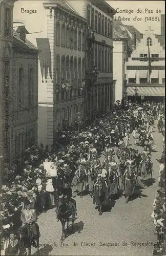 Ak Bruges Brügge Flandern Westflandern, La Cortege du Pas de l'Abre d'or, Seigneur de Ravenstein